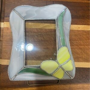 Stained Glass Photo Frame with Yellow Flower